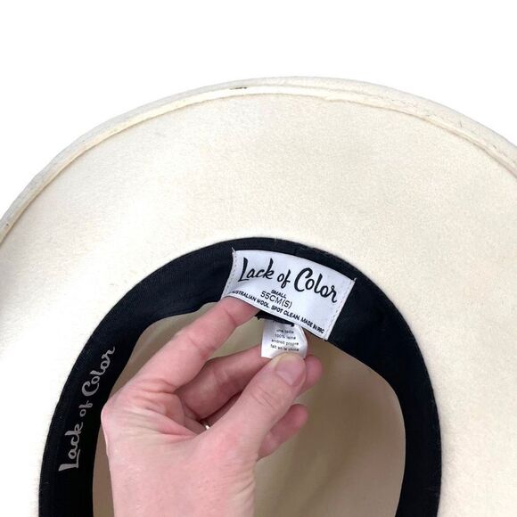 Lack of Color‎ 100% wool fedora hat Size S cream main image 3